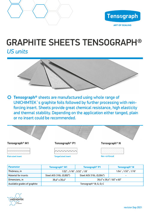GRAPHITE SHEETS TENSOGRAPH (US units)