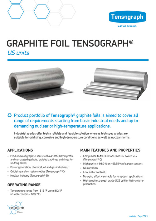 GRAPHITE FOIL TENSOGRAPH (US units)